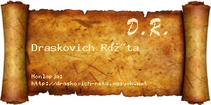 Draskovich Réta névjegykártya